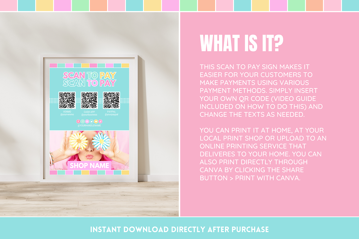 Scan To Pay Sign Template, a Poster Template by SunshineStudioBoutique (Photo 3 of 10)