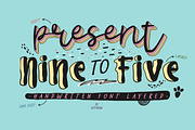 Nine to Five Fonts, a Sans Serif Font by giemons™ (Thumbnail 1 of 8)