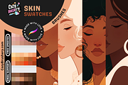 Procreate Skin Tone Swatches Palette, a Brush Add-On by Cozy Brushery (Thumbnail 1 of 5)