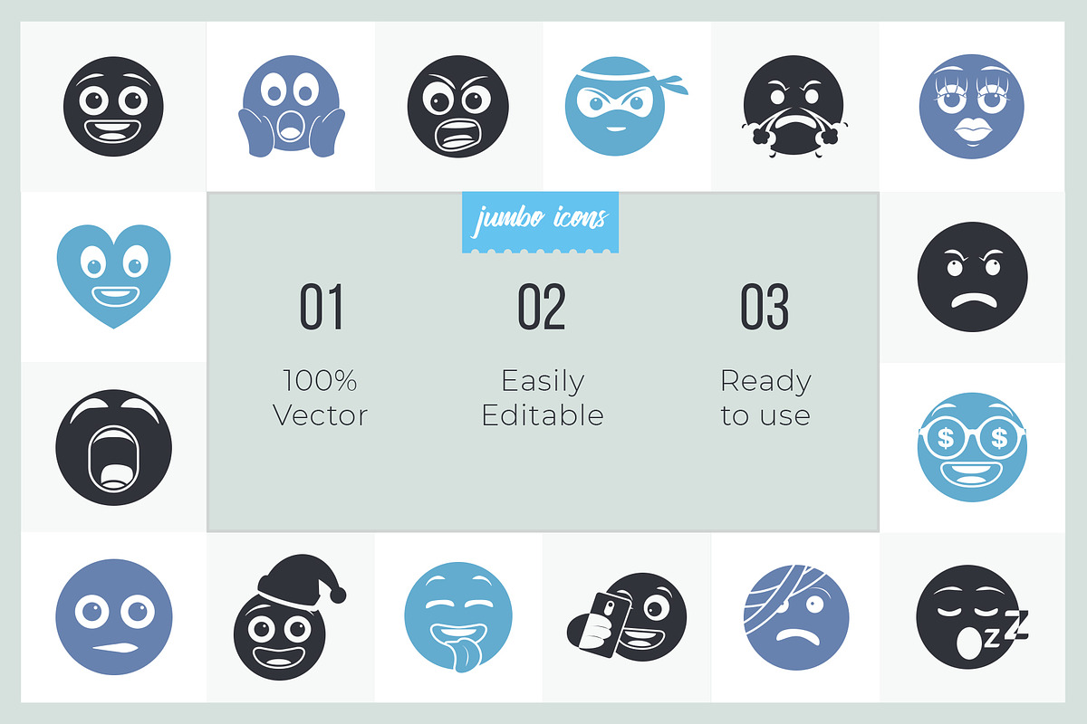 Emojis Glyph Icons V2, a Solid Icon by Jumbo Icons (Photo 2 of 6)