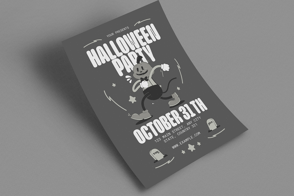 Monochrome Halloween Party Flyer, a Flyer Template by Guuver (Photo 3 of 3)