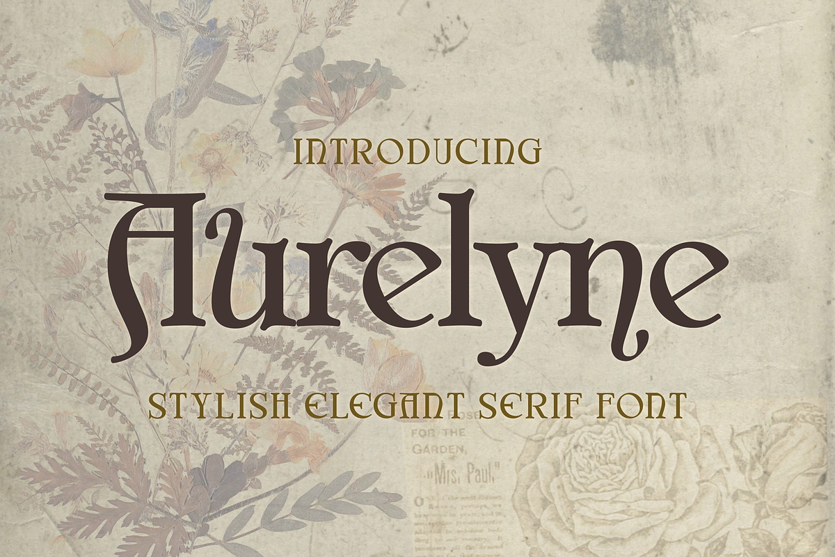 Aurelyne Stylish Elegant Serif Font, a Font by Graphue (Photo 1 of 9)