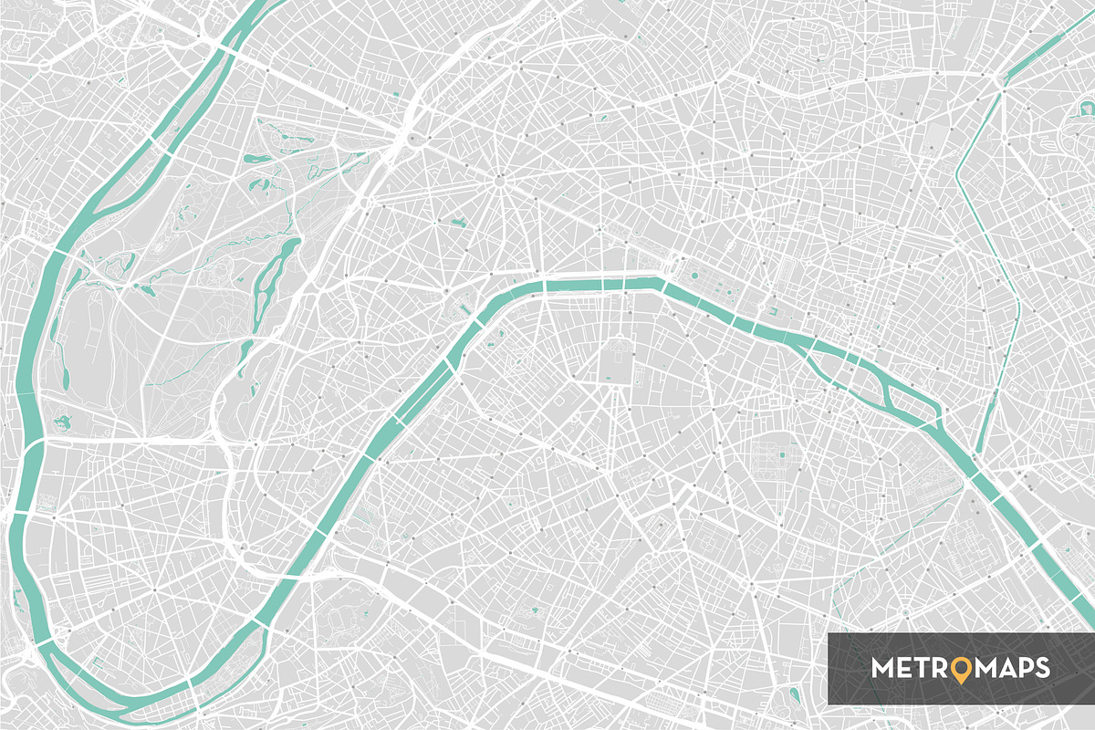 Paris Map (Vector) – Pale Grid, a Graphic by MetroMaps (Photo 3 of 3)