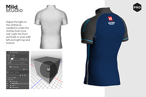 3D Men's Rash Guard SS Mockup