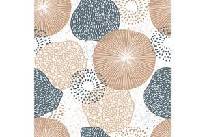 Seamless trend pattern outline hand