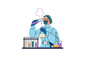 Scientists work in laboratory set, a Person Illustration by PaperTrident (Thumbnail 5 of 7)