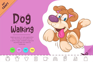 Cartoon Dog Walking. Clipart., an Animal Illustration by KENO Mascots