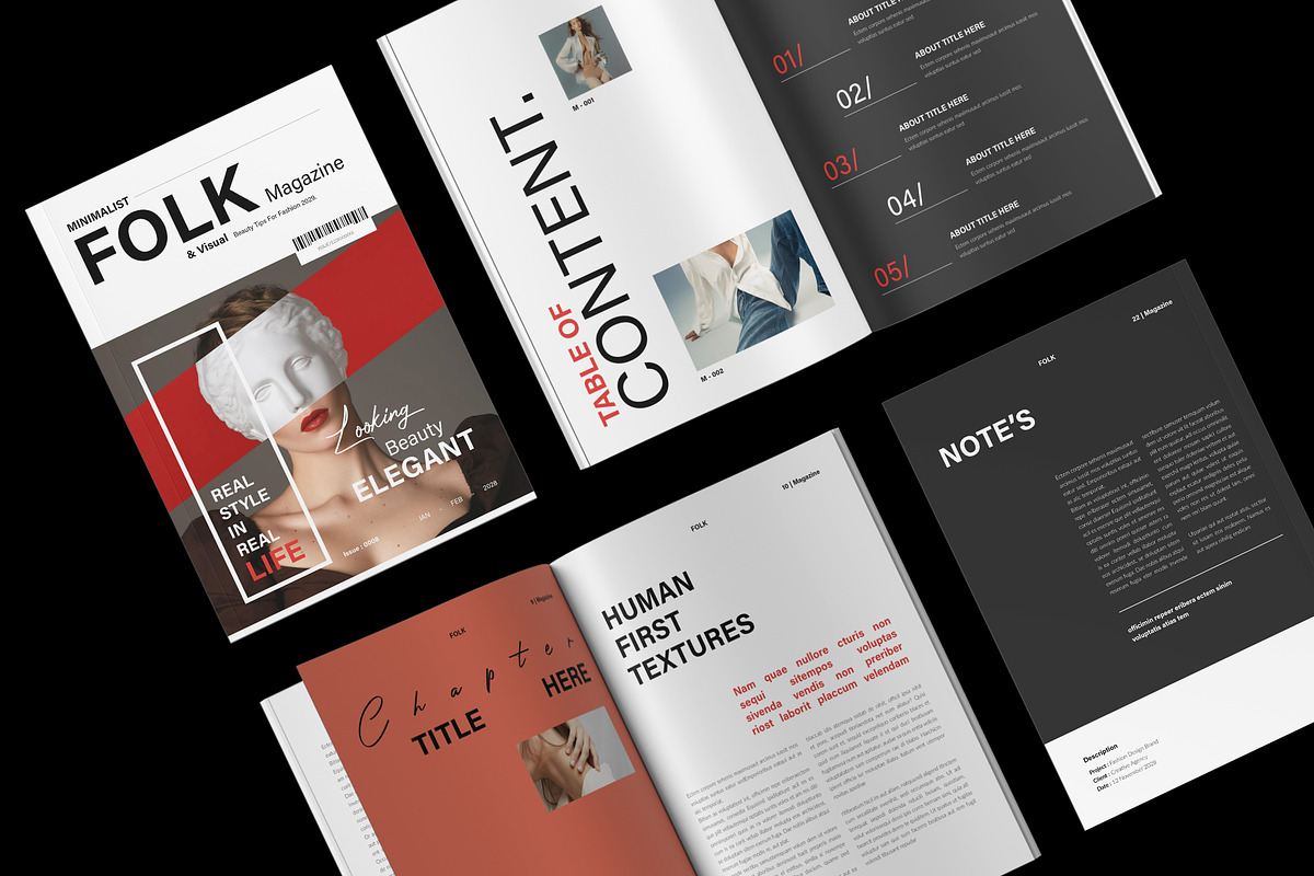 FOLK Modern Magazine Template, a Magazine Template by NorthPeak (Photo 2 of 14)