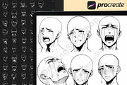 300 Procreate male faces brushes., a Brush Add-On by DrawingStoryShop (Thumbnail 4 of 6)