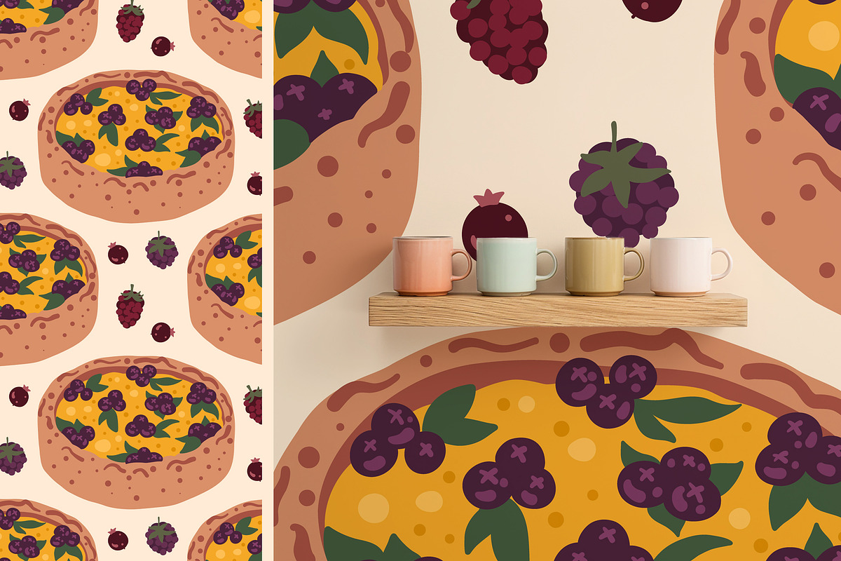 Pies & Pastries patterns clipart, a Food Illustration by Carpet Tapete Pretzel (Photo 4 of 15)
