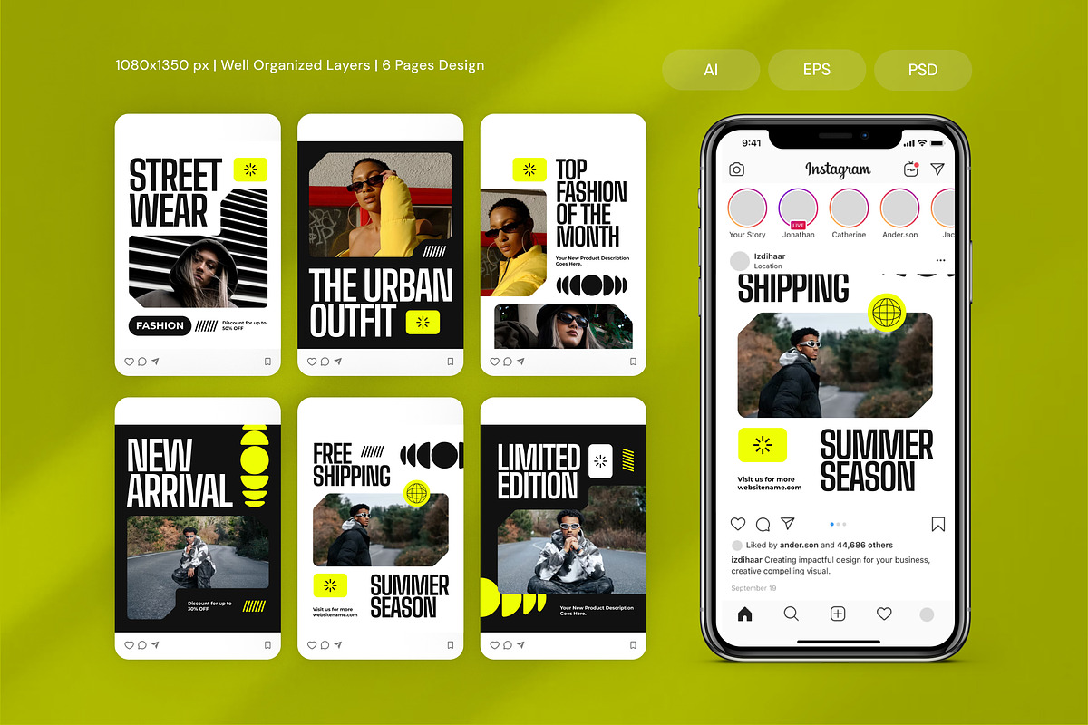 Streetwear Fashion - Instagram Post, a Brochure Template by Izdihaar_Studio (Photo 1 of 3)