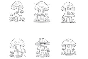 Mushroom Houses Set 1 Procreate