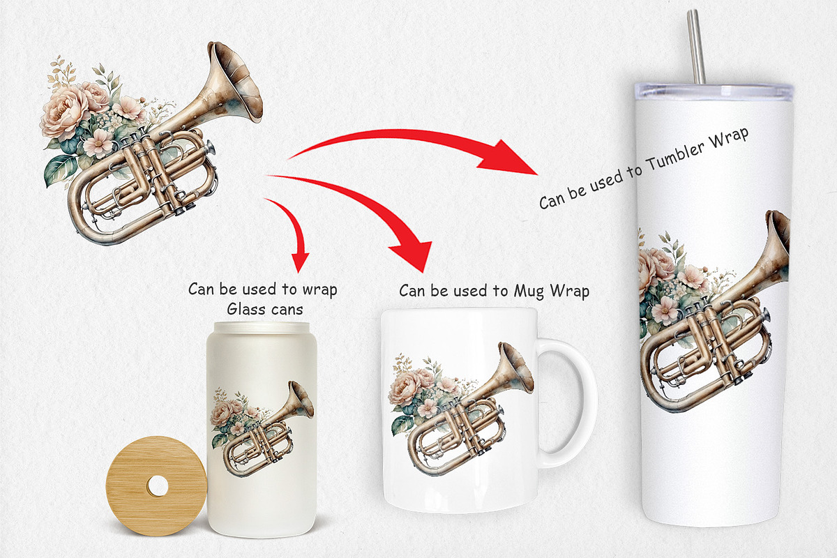 Vintage Trumpet Clipart, a Graphic by Artnoy (Photo 4 of 5)