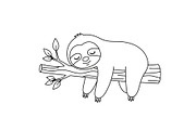 Cute Sloth Line Art Bundle, an Illustration by musafir_fashion (Thumbnail 18 of 51)