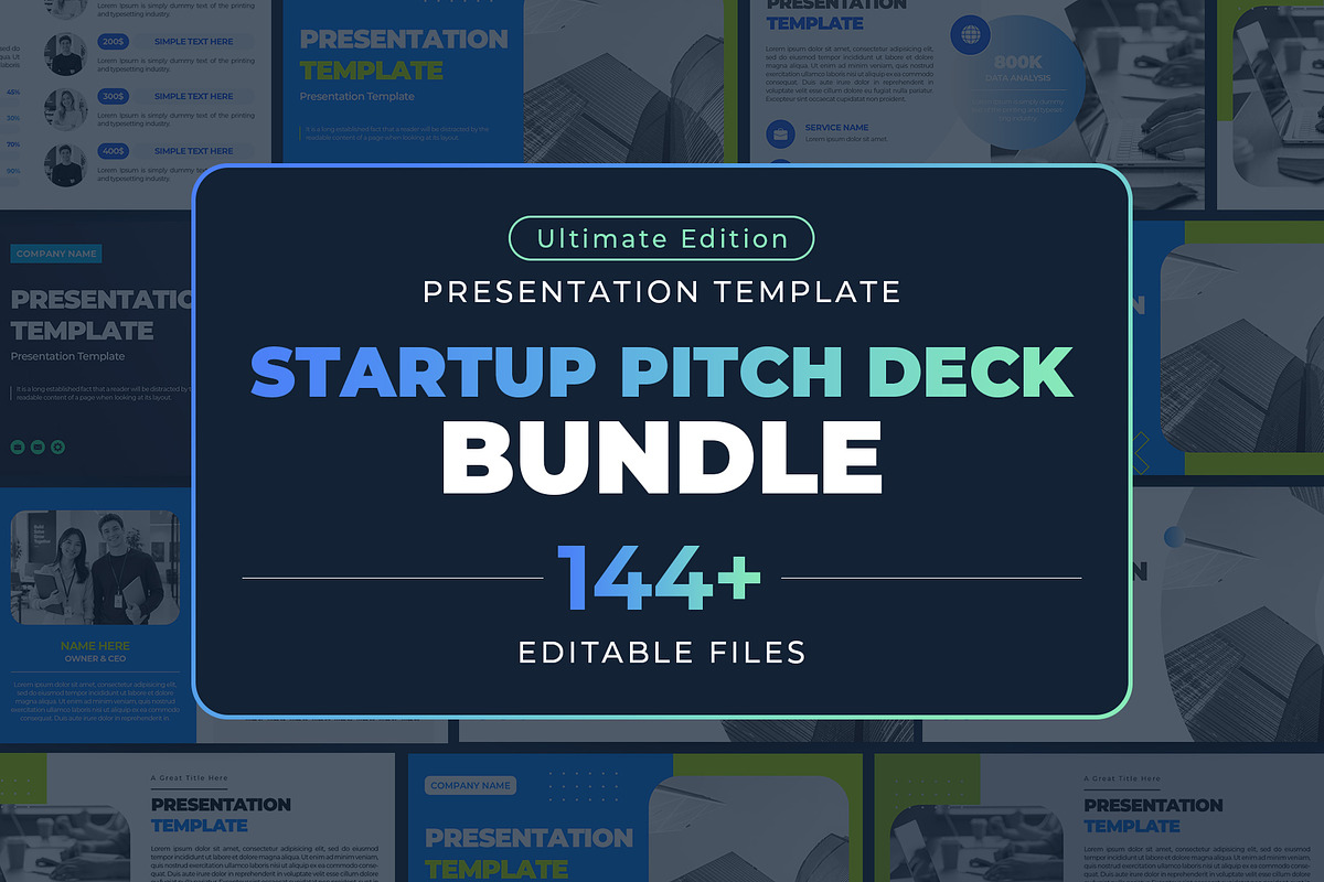Ultimate Startup Pitch Deck Bundle, a Presentation Template by CreativeUP (Photo 1 of 6)