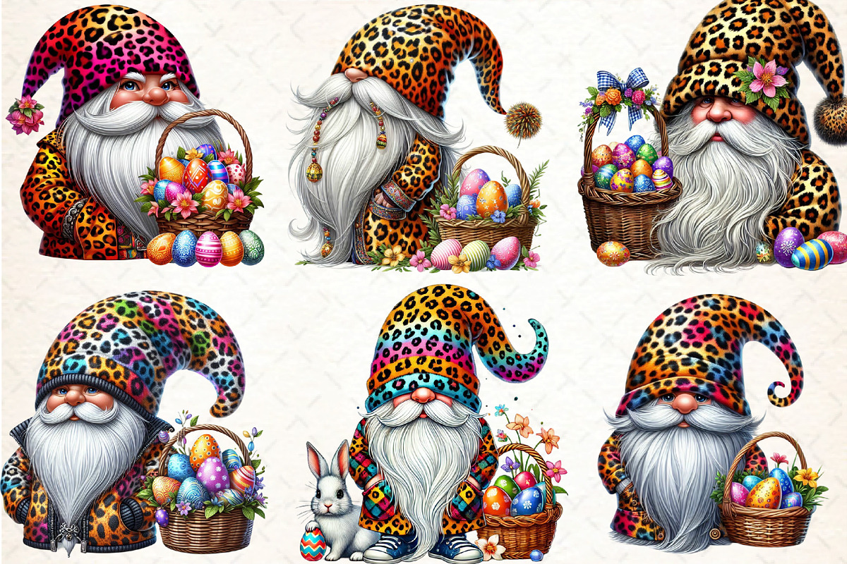Watercolor Easter Gnomi Clipart, an Illustration by DreamCafeArt (Photo 3 of 4)