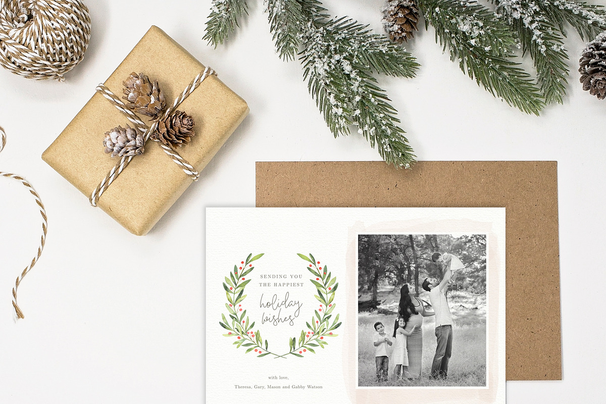 Christmas Card Mockup Flat Lay, a Print Template by Hello Moxie (Photo 2 of 2)