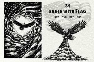 Patriotic Eagle Flag Graphics, a Seasonal Illustration by DENIDigitalArtSudio