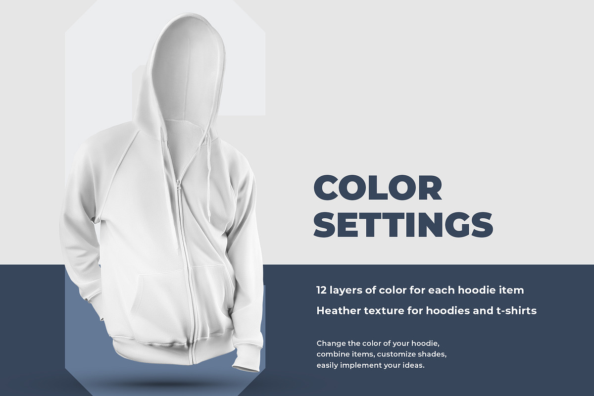 8 3D Zip Hoodie Mockups, a Hoody Mockup by Grow Design Craft Studio (Photo 3 of 8)