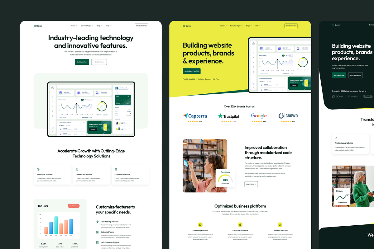 Dover: Multi-Layout SaaS Figma, an UI Kit Template by FinestDevs (Photo 4 of 6)