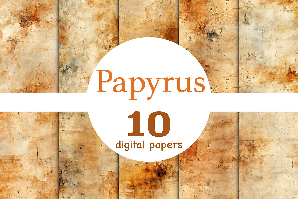 Papyrus Digital Papers | Vintage, a Pattern Graphic by GlamArtZhanna (Photo 1 of 3)