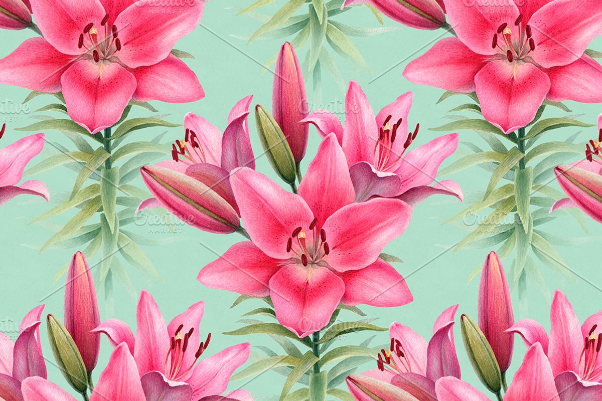 Illustrations of Lilies, a Texture Illustration by Sundra (Photo 5 of 10)