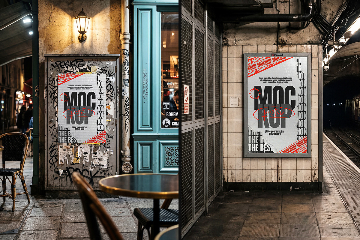 Street Poster Mockup Set, an Advertising Mockup by ForgeDesign (Photo 4 of 5)