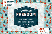 Summer Freedom patterns and elements, a Pattern Graphic by Erifilia (Thumbnail 1 of 3)