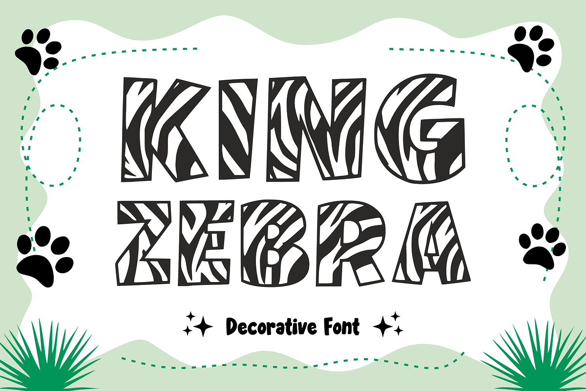 King Zebra - Decorative Font, a Font by KiddoGlyphs Studio (Photo 1 of 3)