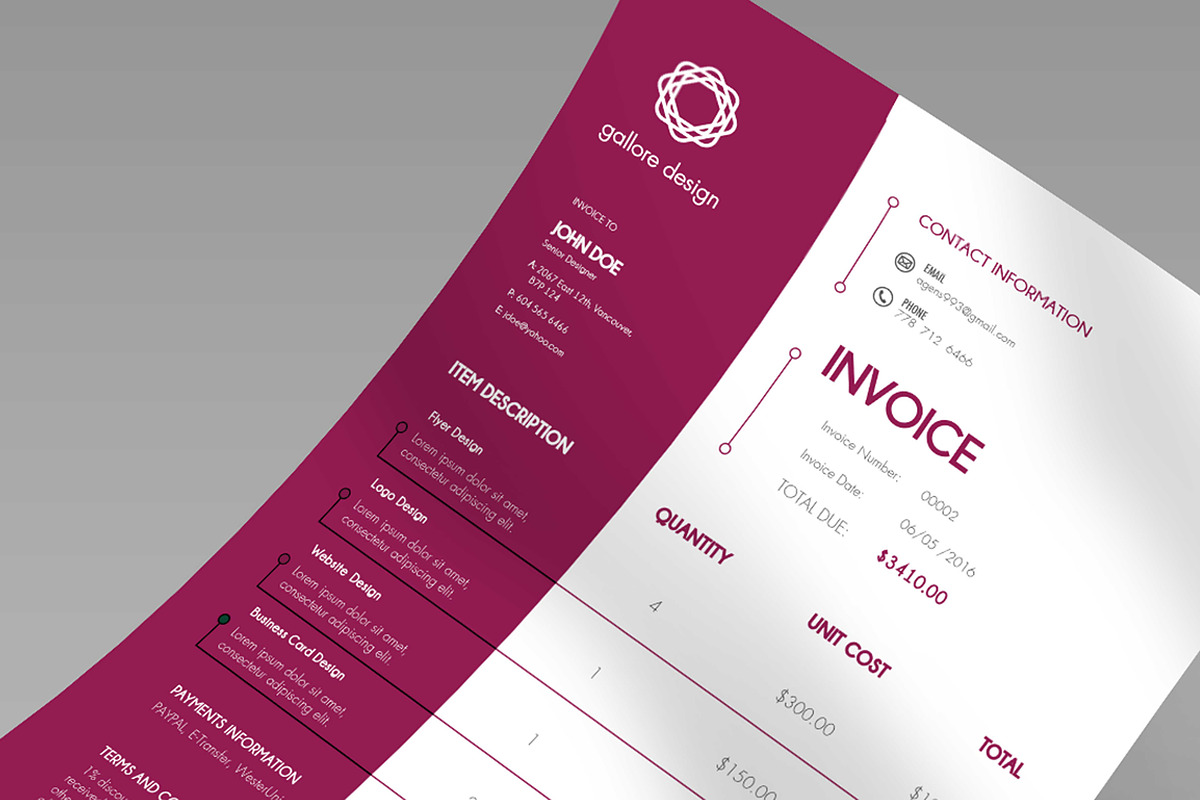 Invoice Template, a Marketing Template by Gabellare (Photo 3 of 4)