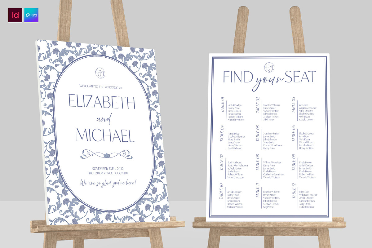 Wedding Welcome Sign & Seating Chart, a Poster Template by BrandPacks (Photo 1 of 5)