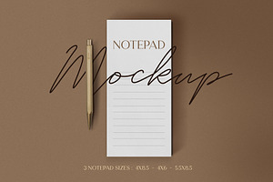 Mockup - Notepad in 3 sizes