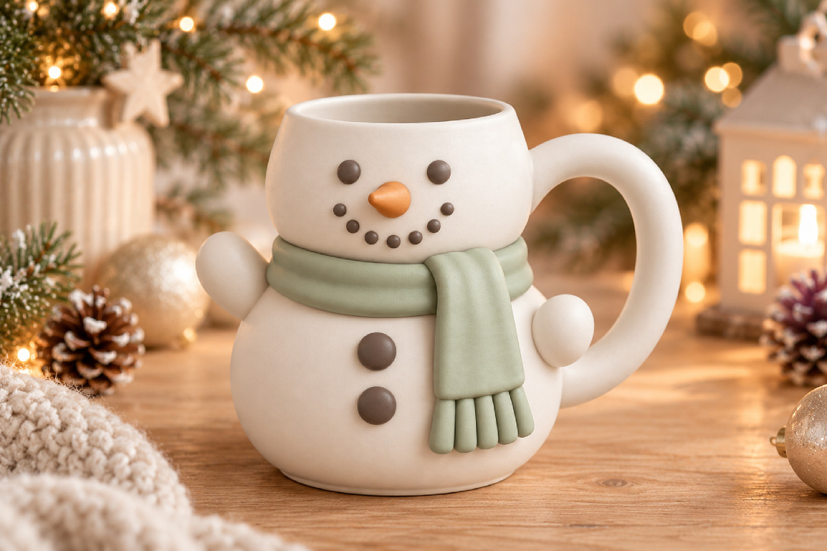 Christmas Snowman Mug STL, an Environmental 3D Model by Layerology (Photo 3 of 3)