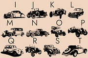 Vintage Cars Dingbats Font, a Symbol Font by Minimalartstudio (Thumbnail 2 of 7)