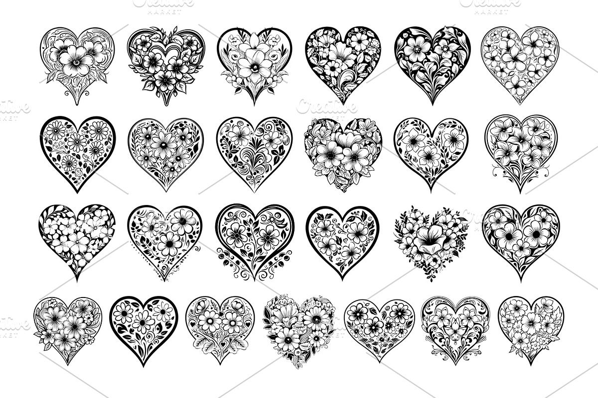 50 Flower Hearts Procreate Stamps, a Brush Add-On by Procreate Sale (Photo 4 of 6)