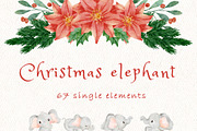Christmas baby elephant, an Animal Illustration by heyiamalice (Thumbnail 6 of 12)