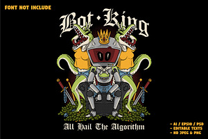 Robot King with Crocodile Girls, a Branding & Logo Template by Judsart