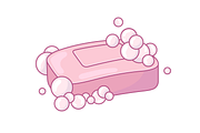A bar of soap with foam bubbles, an Illustration by Cmeree (Thumbnail 1 of 3)
