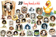 Funny Animals in Hole Clipart, an Illustration by DreamCafeArt (Thumbnail 1 of 6)