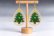 Christmas Tree Earrings Laser Cut, an Object Graphic by Canvas Craft (Thumbnail 4 of 4)