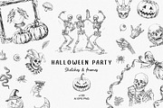 Halloween Party. Sketch Collection, a Seasonal Illustration by Polli Deeva (Thumbnail 1 of 13)