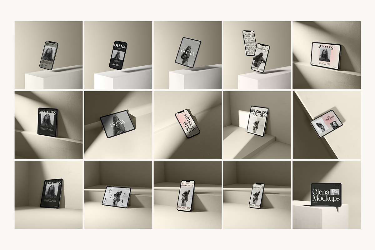 Olena - Device Mock-ups Bundle, a Device Mockup by Sparrow & Snow (Photo 3 of 12)