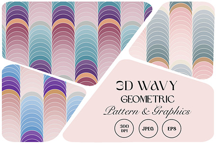 3D Wavy Geometric Pattern, a Pattern Graphic by StudioGemen