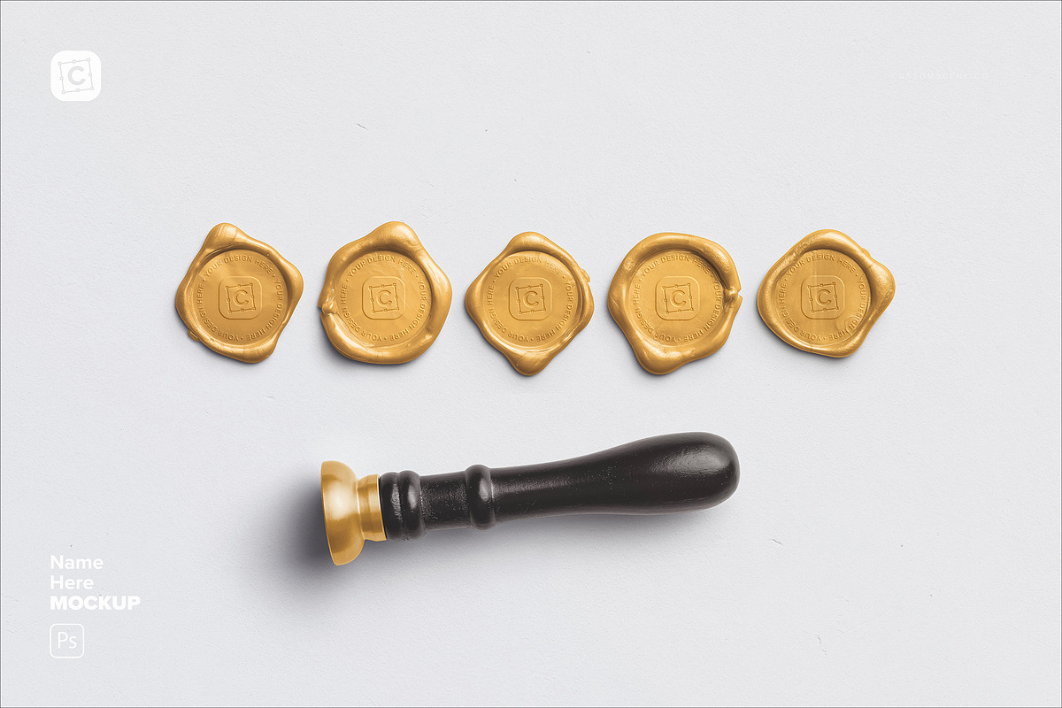 Metallic Wax Seal and Stamp Mockup, a Mockup by Custom Scene (Photo 2 of 11)