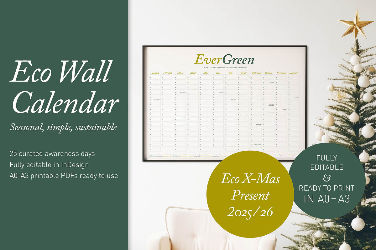 Undated Eco Calendar: Golden Straw