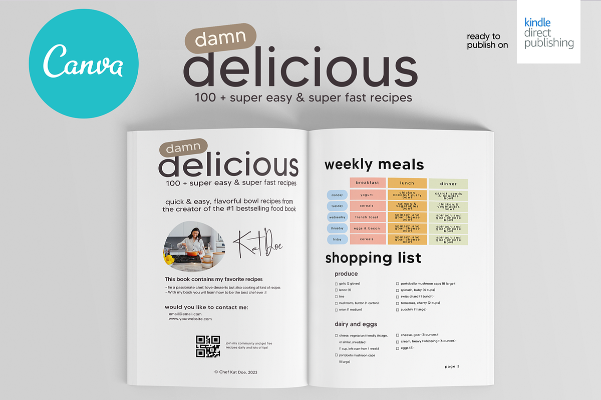 Canva Recipes Cookbook A4 Template, a Magazine Template by DeLaGranSiete (Photo 2 of 9)