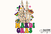 Skeleton Hand Mardi Gras Sublimation, a Graphic by Owlsome.Designs (Thumbnail 1 of 5)