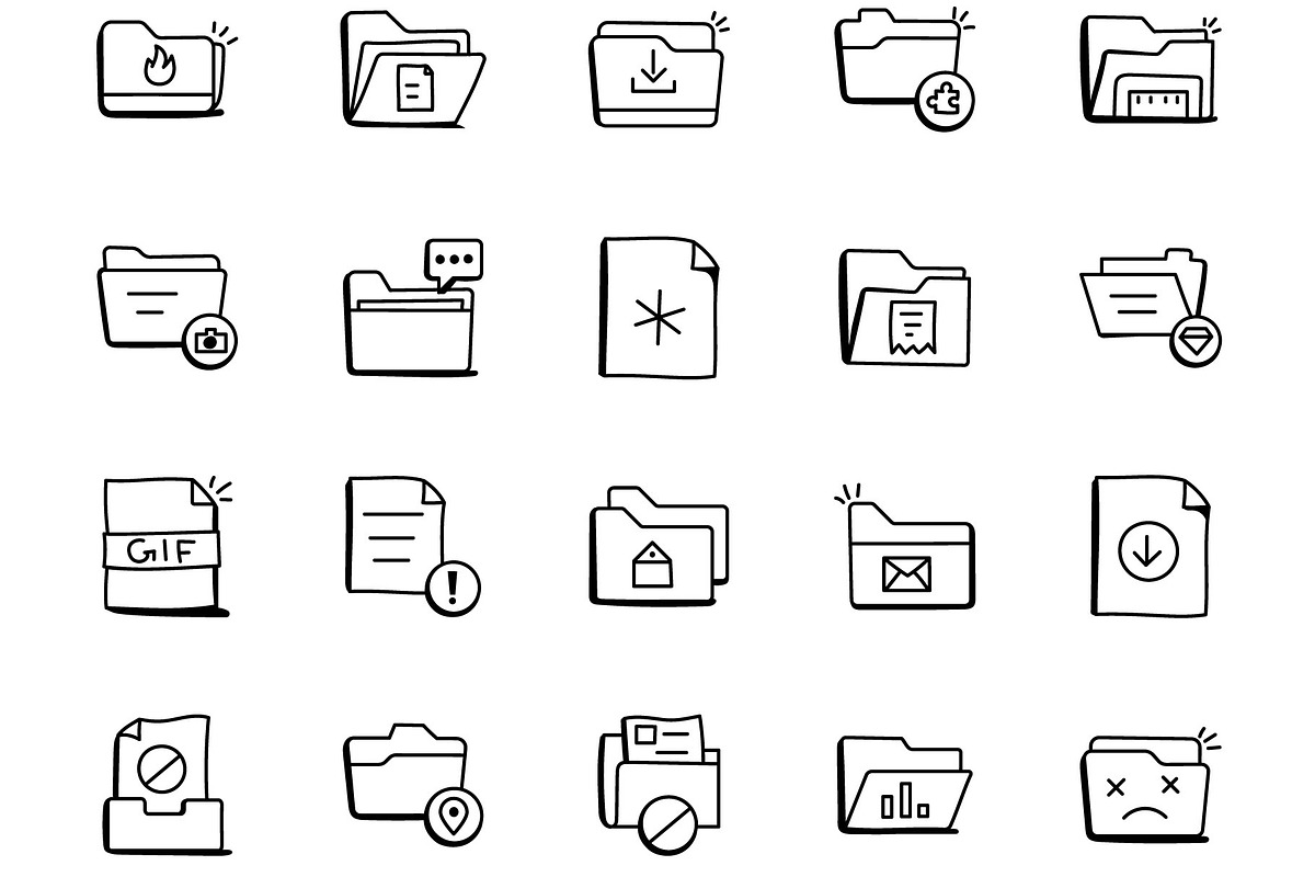 Files and Folders Ico, an Outline Icon by Brickclay (Photo 6 of 6)
