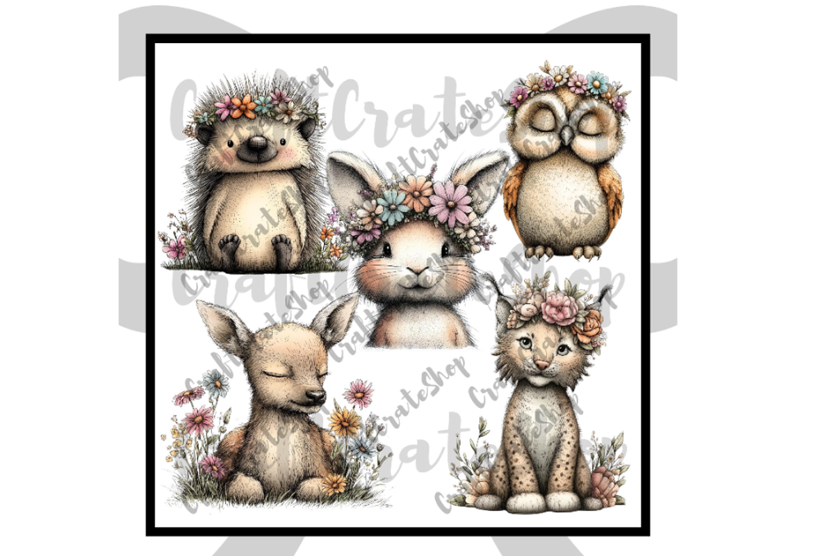 Whimsical Spring Woodland Animals, an Illustration by CraftCrateShop (Photo 5 of 6)