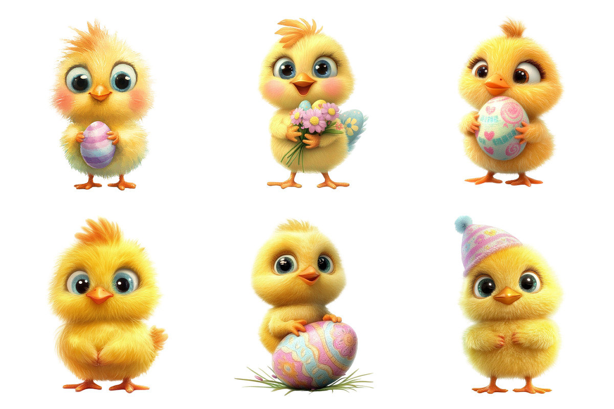 Whimsical Easter Chick Clipart, an Illustration by designcity5 (Photo 5 of 5)